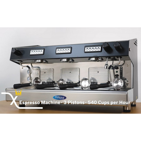 MAXIMA Espresso Kaffeemaschine - 3 Kolben - 540 Tassen/Stunde