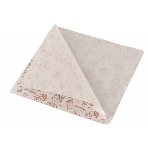 Fettdichte Papiertüten - 2 Seiten offen  - 140x140 mm - 200Stk/Box