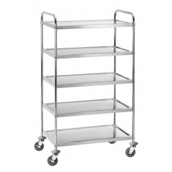 GAMMO Edelstahl Servierwagen mit 5 Borde